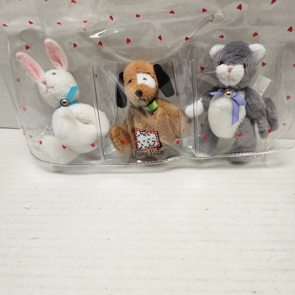 American Girl Pleasant Company Vintage Bitty Baby Animal Dog Cat Bunny Plush Bag